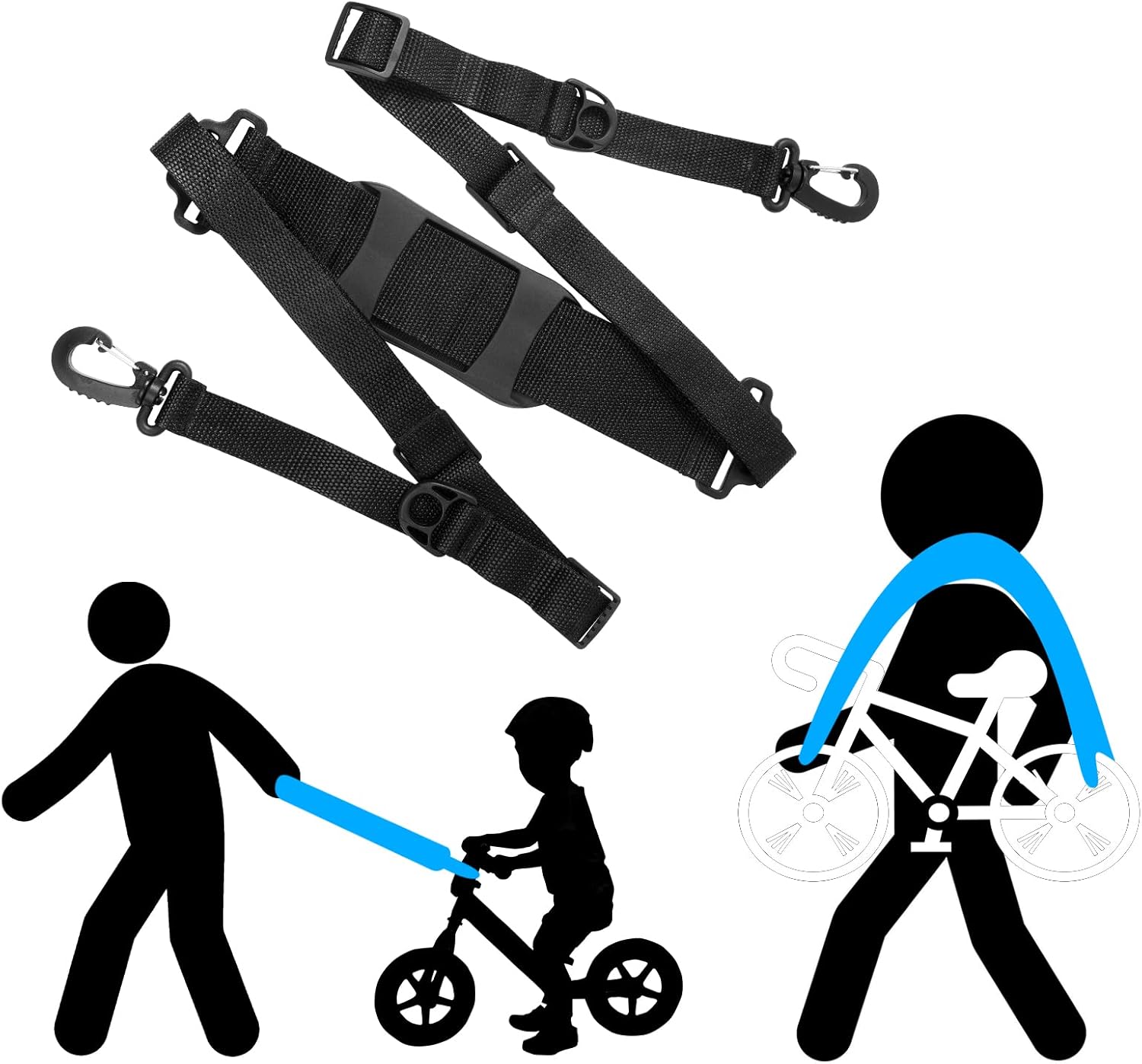 Petluno Accessories for electric scooters, compatible with Xiaomi M365/1S/Pro, scooter carry bag/child handle/ hooks/cable conduit protection/reflective set/shoulder strap/handlebar # 3 Straps - Image 6