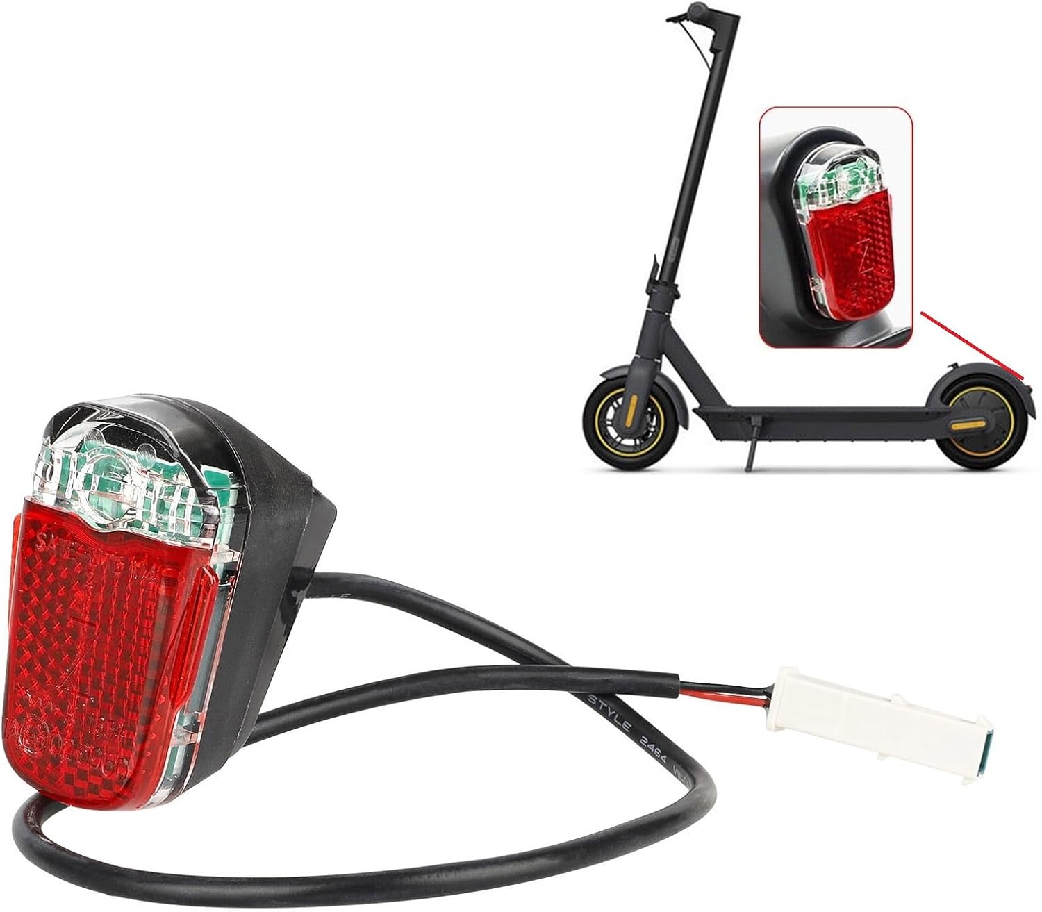 Tail light, tail light splash guard, IPX4 waterproof, red, for Segway Ninebot Max G30 / G30LP G30LE II - Image 1