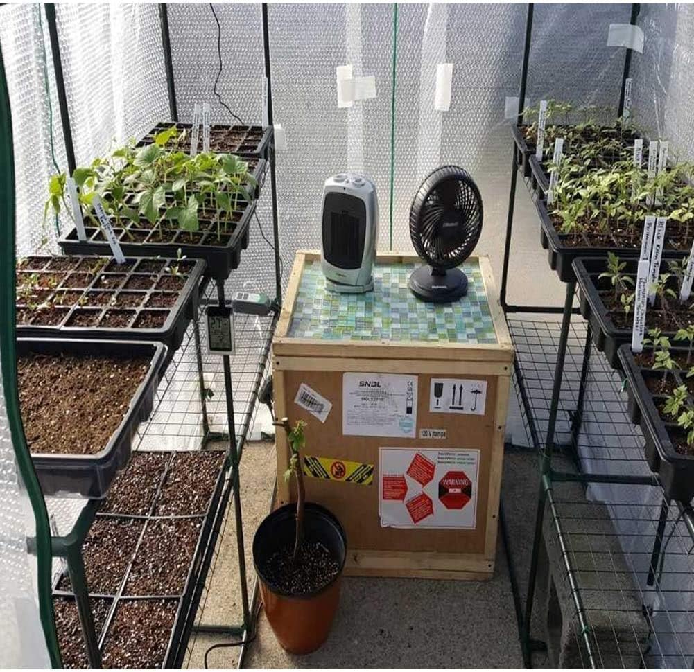 Petluno 4-piece seedling trays, 24-cell plastic seedling propagation trays, flower seed growing containers with adjustable ventilation openings for greenhouse, garden, home (with lids and bases) - Image 6