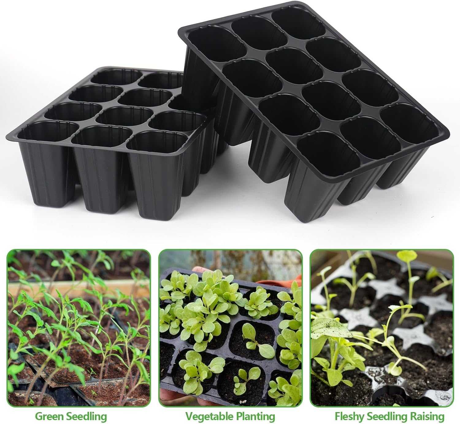 120 cell seedling starter tablets reusable, mini propagator, greenhouse growing kit, plant growing trays for indoor greenhouse plastic germination trays nurseries, growing - Image 7