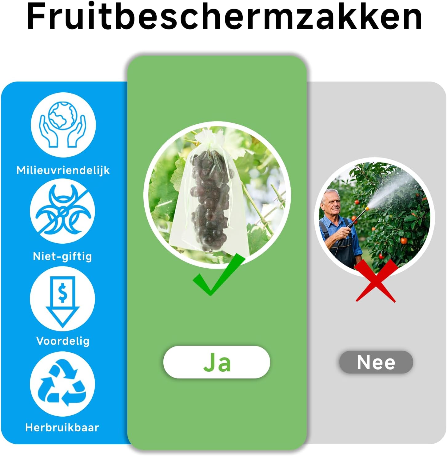 50 pieces fruit protection bags with drawstring, 15x20 cm green organza bags, reusable bird nets and insect mesh for garden vegetable patch 15×20cm - Image 2