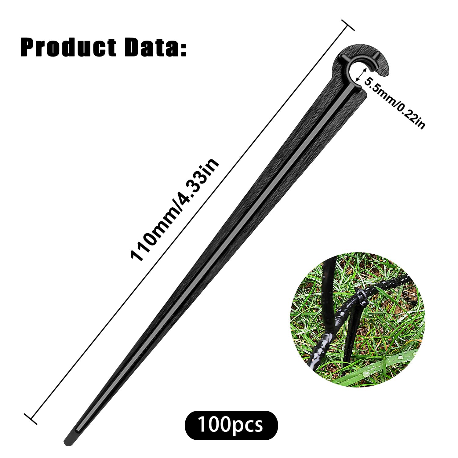 Petluno 100 Pieces Irrigation Dripper Stakes, Dripper Support for Irrigation, for 4/7 mm Hose, Vegetable Gardens, Plants or Flower Beds mm - pieces - Image 2
