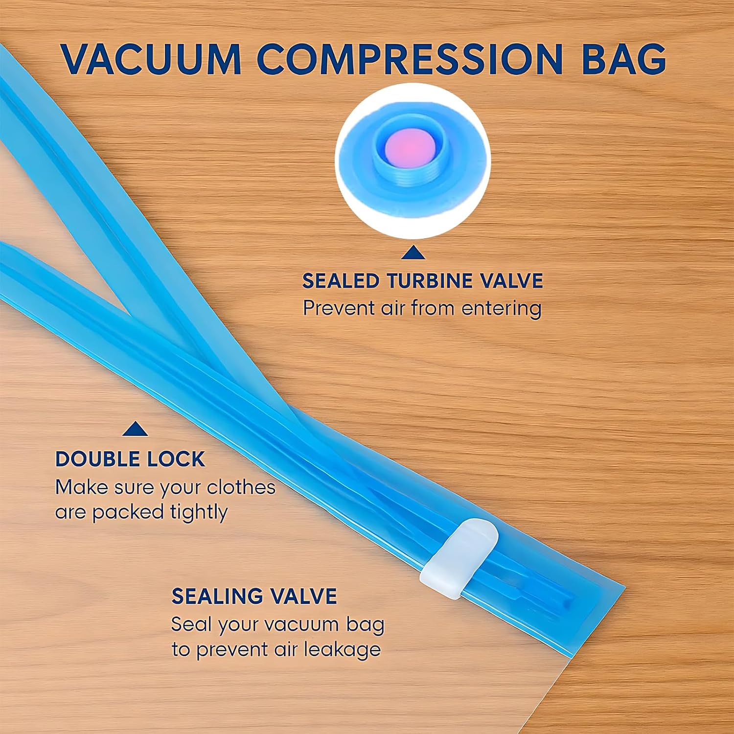 6 pieces vacuum storage bags for clothes, reusable, 40 x 60 cm travel essentials sealer compression bags, space-saving vacuum cube packaging bags, storage jackets, towels - Image 6