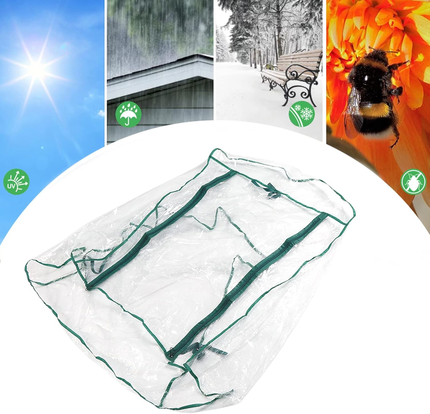 Mini Kas Small for Plants Outdoor Indoor, Portable Grow Tent with Zip Openings Flower House Gardening Backyard - Image 2