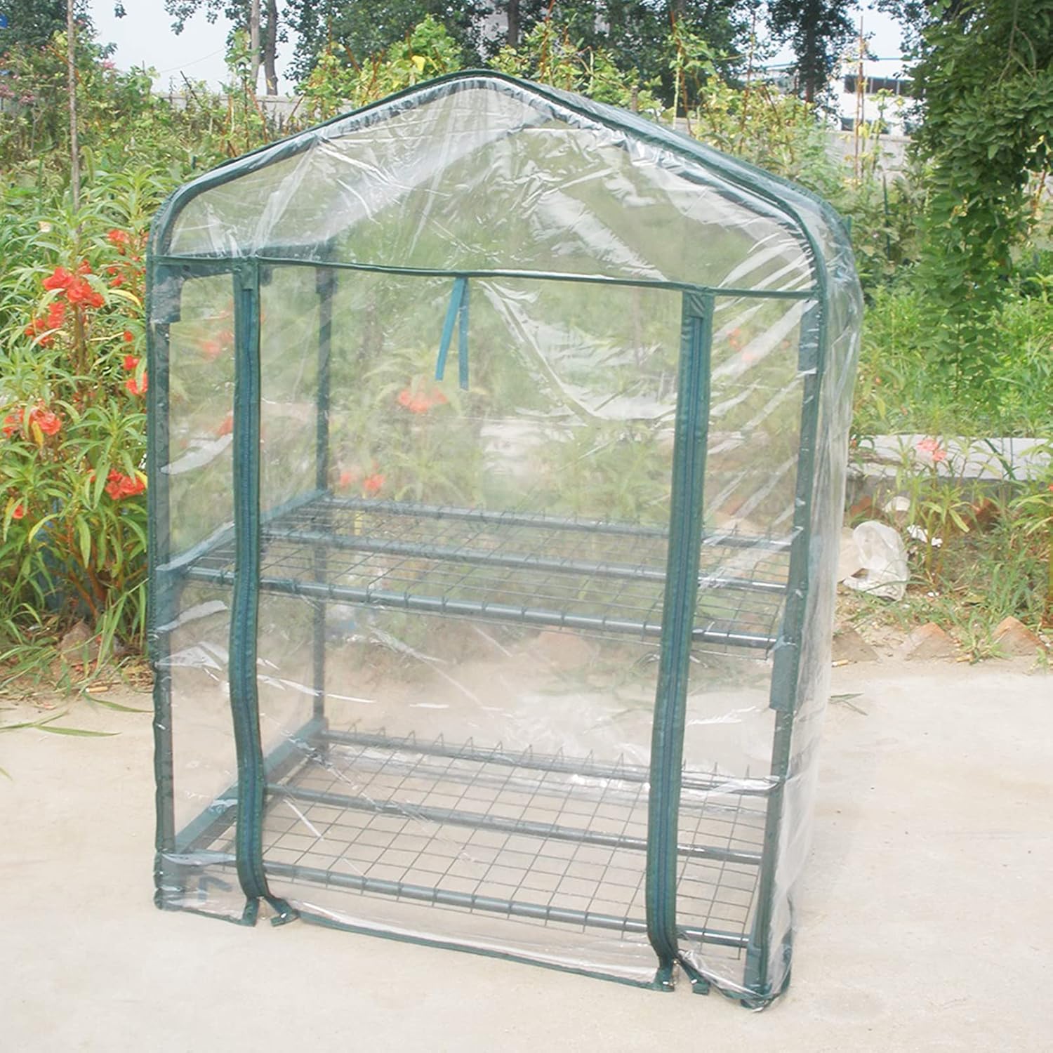 Mini Kas Small for Plants Outdoor Indoor, Portable Grow Tent with Zip Openings Flower House Gardening Backyard - Image 3
