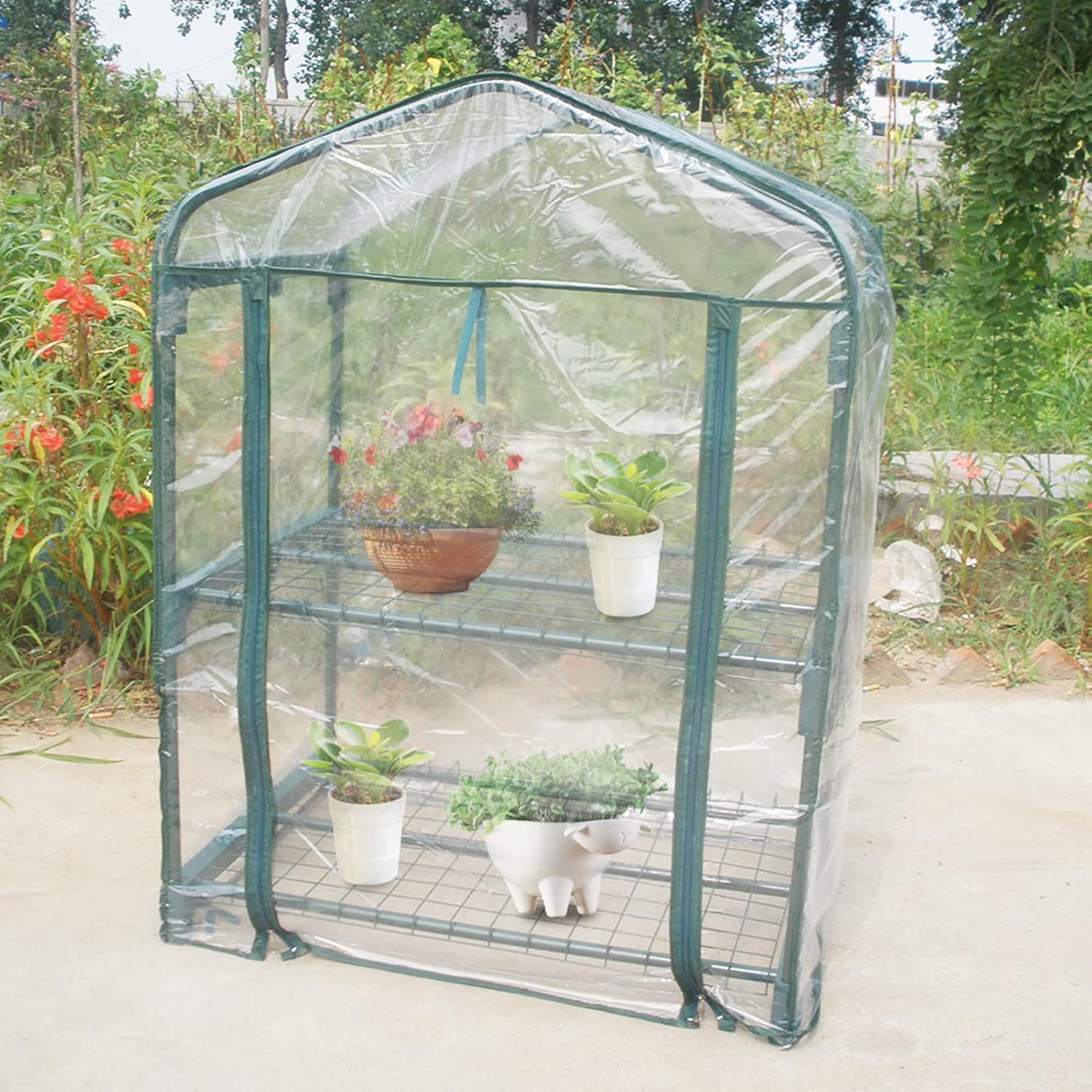 Mini Kas Small for Plants Outdoor Indoor, Portable Grow Tent with Zip Openings Flower House Gardening Backyard - Image 5