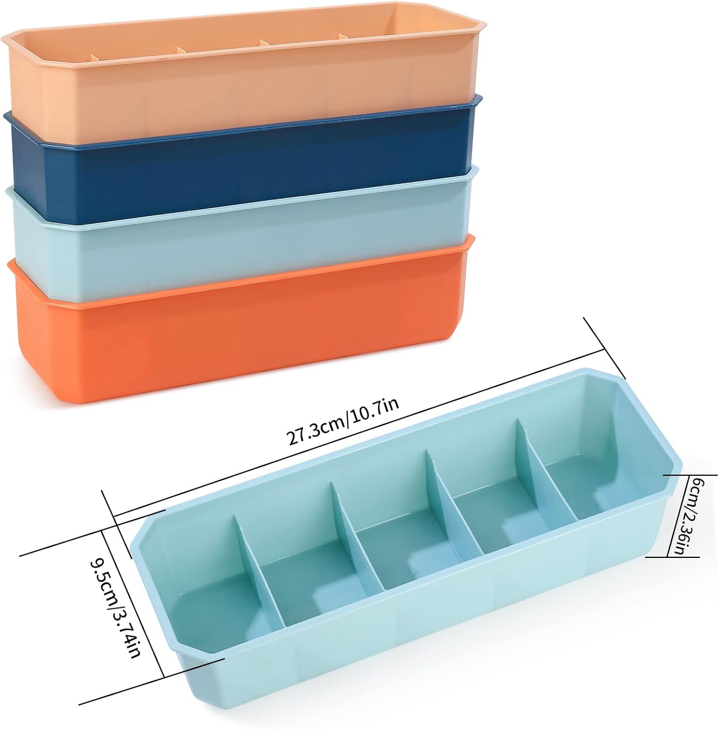 4 pieces of sock and underwear storage boxes, wardrobe organizer, drawer divider for home - Image 2