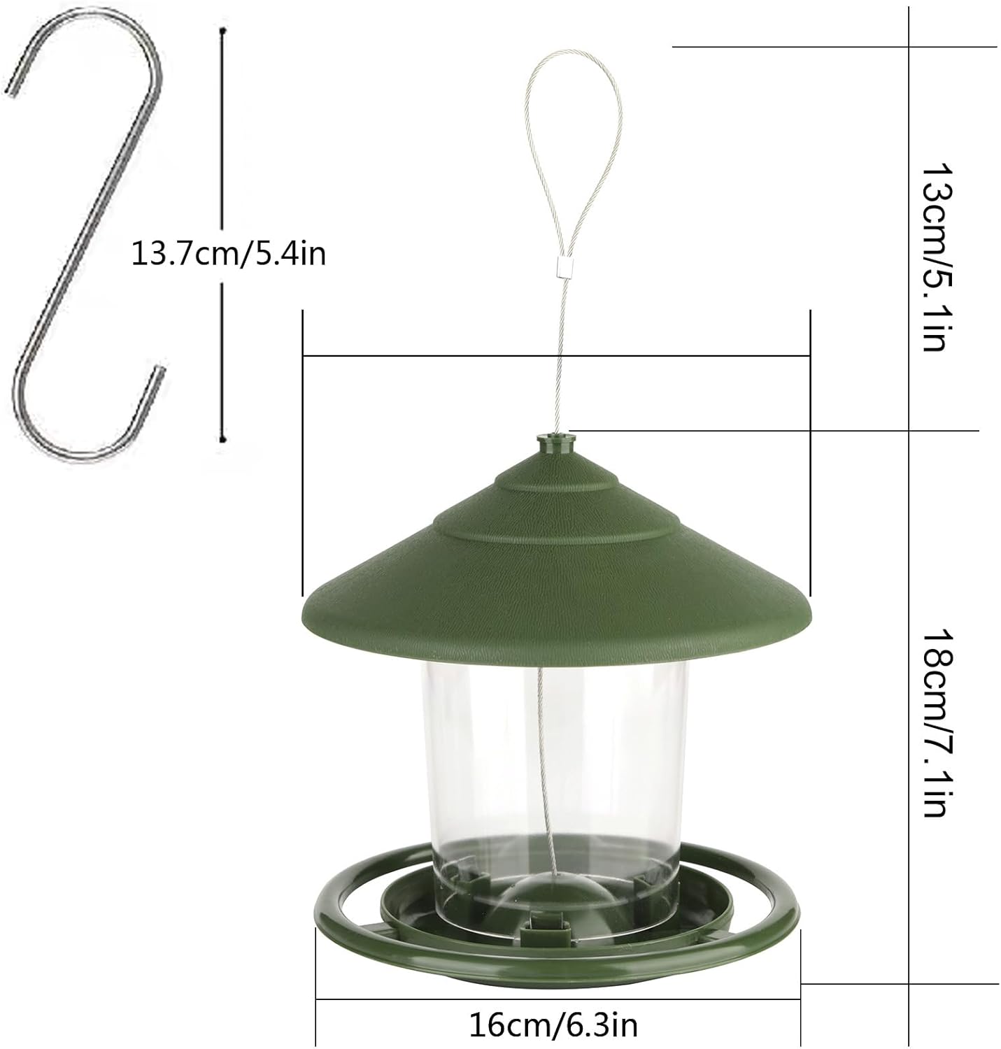 Bird feeder house, hanging food dispenser for wild birds, hanging bird feeding station to hang up, bird house with stand, weatherproof, garden decoration - Image 6