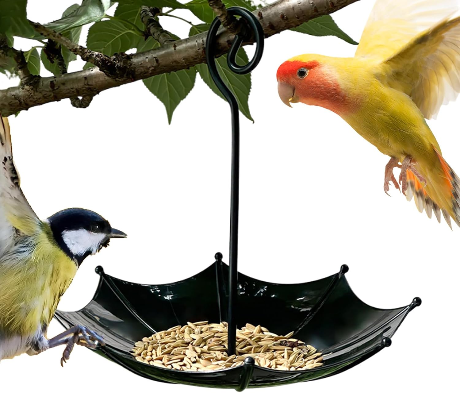 Bird feeder house, 18 x 16.5 cm, protection for poultry, outer covers, small adjustable height cover, bird feeding station for garden, balcony, rain shelter - Image 1
