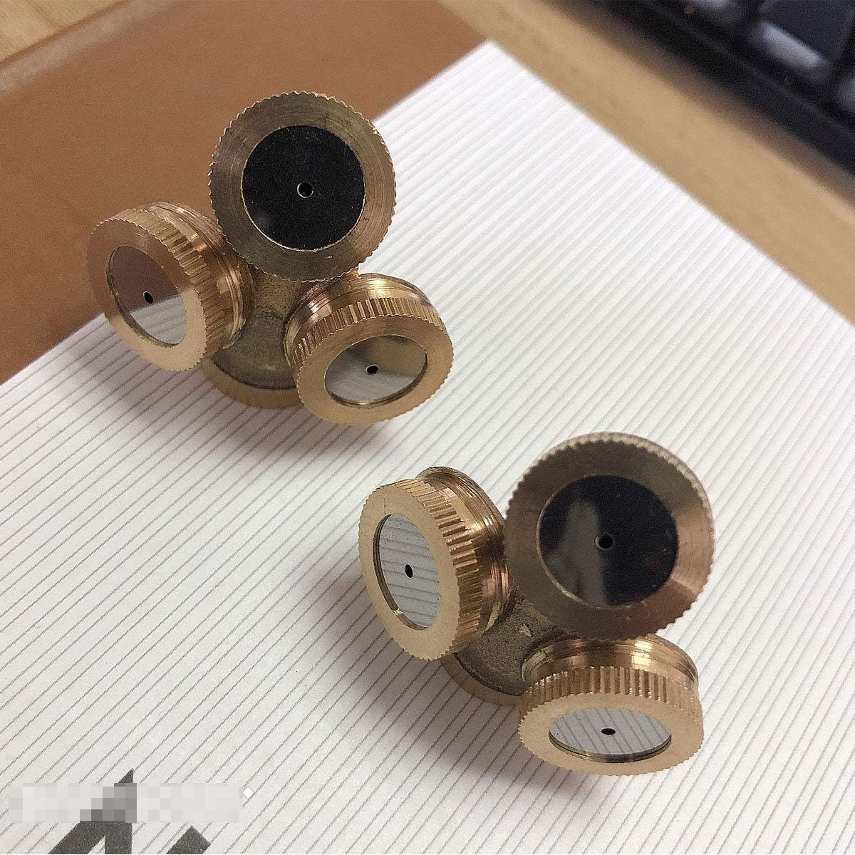2 PCS 3 Hole Brass Atomizing Nozzle Mist Water, Brass Garden Spray Sprinkler for Gardening and Agriculture - Image 2
