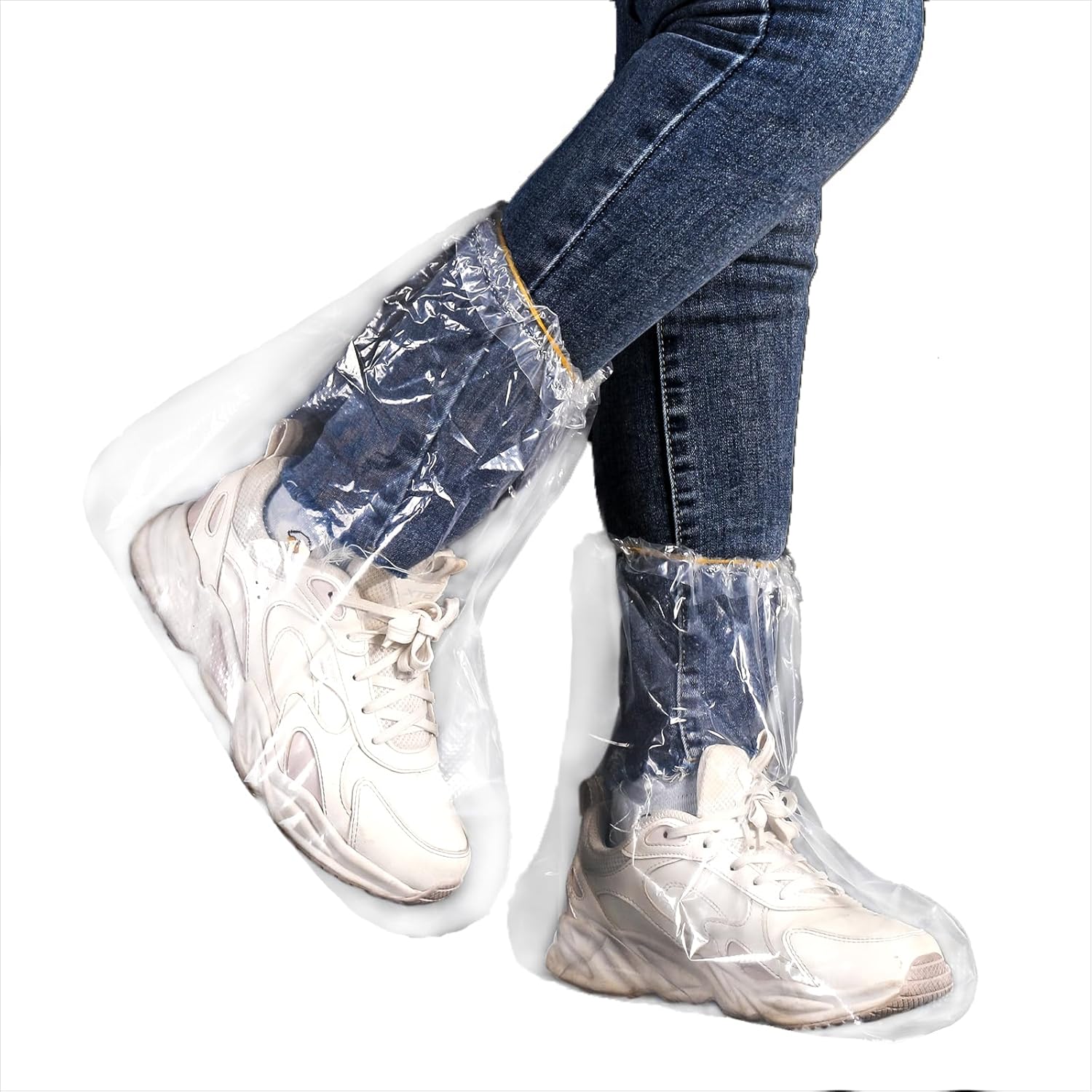10 pairs of waterproof rain shoe covers with elastic bands, disposable shoe covers for men and women, transparent waterproof anti-slip shoe covers for outdoor camping - Image 1