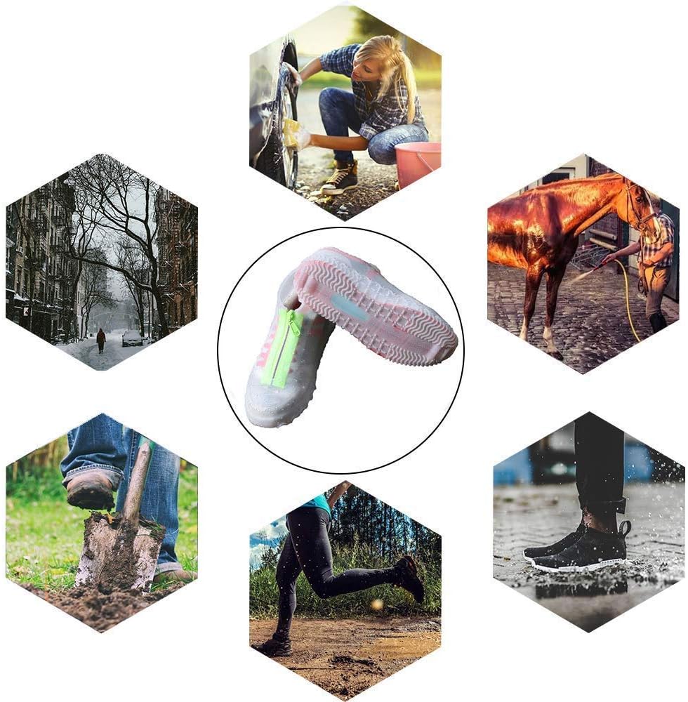 Silicone overshoes, waterproof shoe covers, reusable anti-slip suitable for rain, snow, rough beaches and narrow paths transparent L (39--42) - Image 7