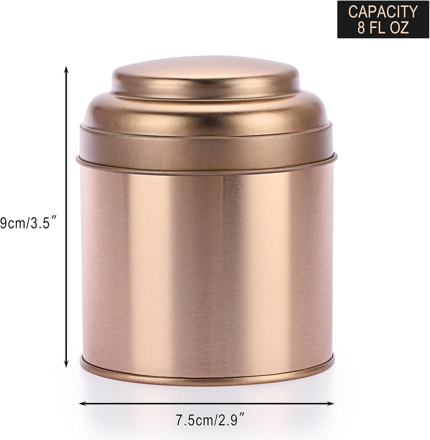 Petluno Set of 6 Loose Leaf Tea Tins 227ml Metal Nut Storage Jars Airtight Containers Kitchen Spice Jars, Food Tin for Tea, Coffee, Biscuits, Sugar - Image 7
