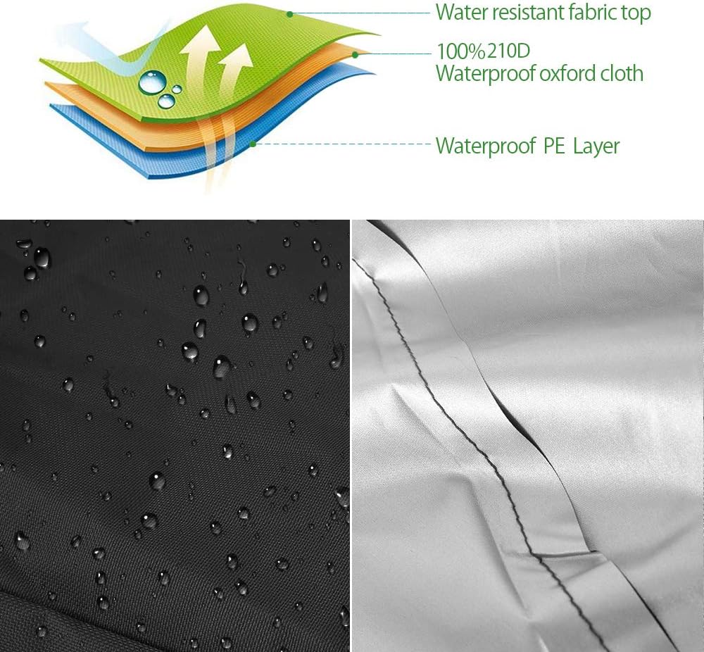 Patio rocking chair Cover waterproof Oxford fabric heavy Veranda lounge garden chair outdoor furniture protective cover (black) - Image 2