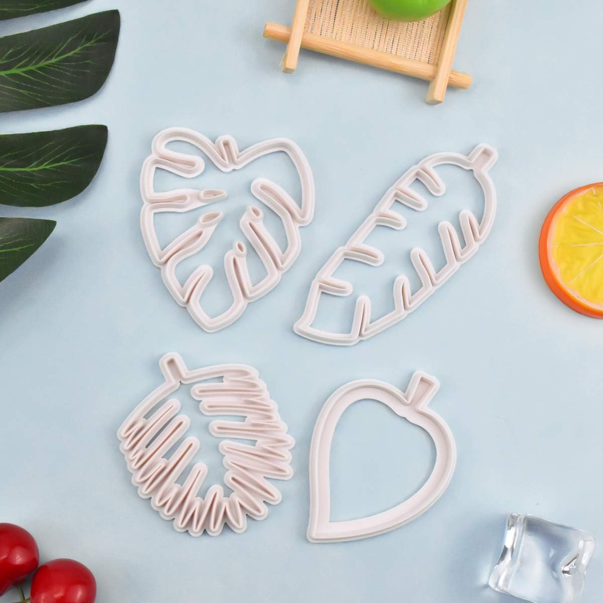 Set of 4 cutters, cookie cutters, leaf cutters, tropical leaves, plastic cake decoration for DIY cookies, fondant, cupcakes, cake - Image 6