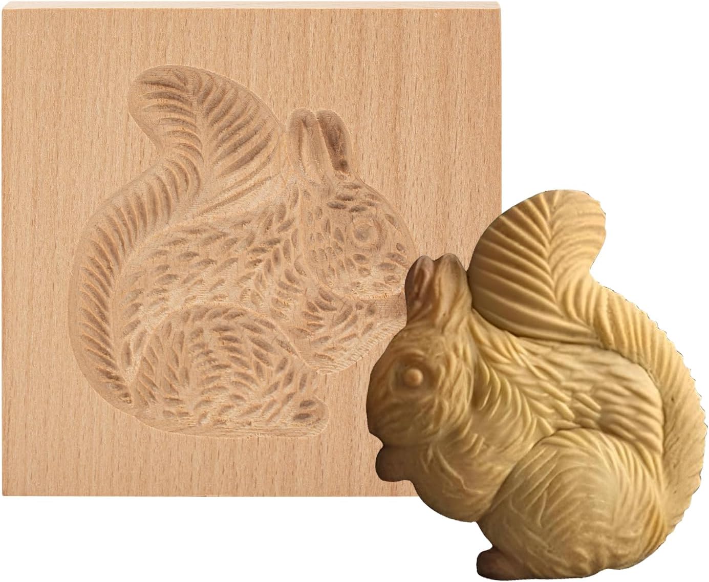 3D wooden cookie cutters for Halloween, Thanksgiving, Christmas, Easter, plunger cutters, squirrel - Image 1