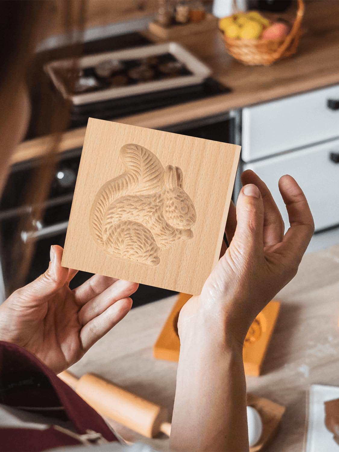 3D wooden cookie cutters for Halloween, Thanksgiving, Christmas, Easter, plunger cutters, squirrel - Image 4