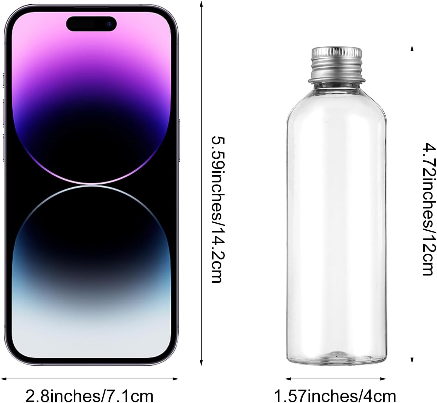 5 pieces travel bottles, 100 ml, empty travel bottle, dispenser, plastic bottle, refillable lotion container, travel size, container for shampoo, lotion, conditioner, creams, cosmetics - Image 2