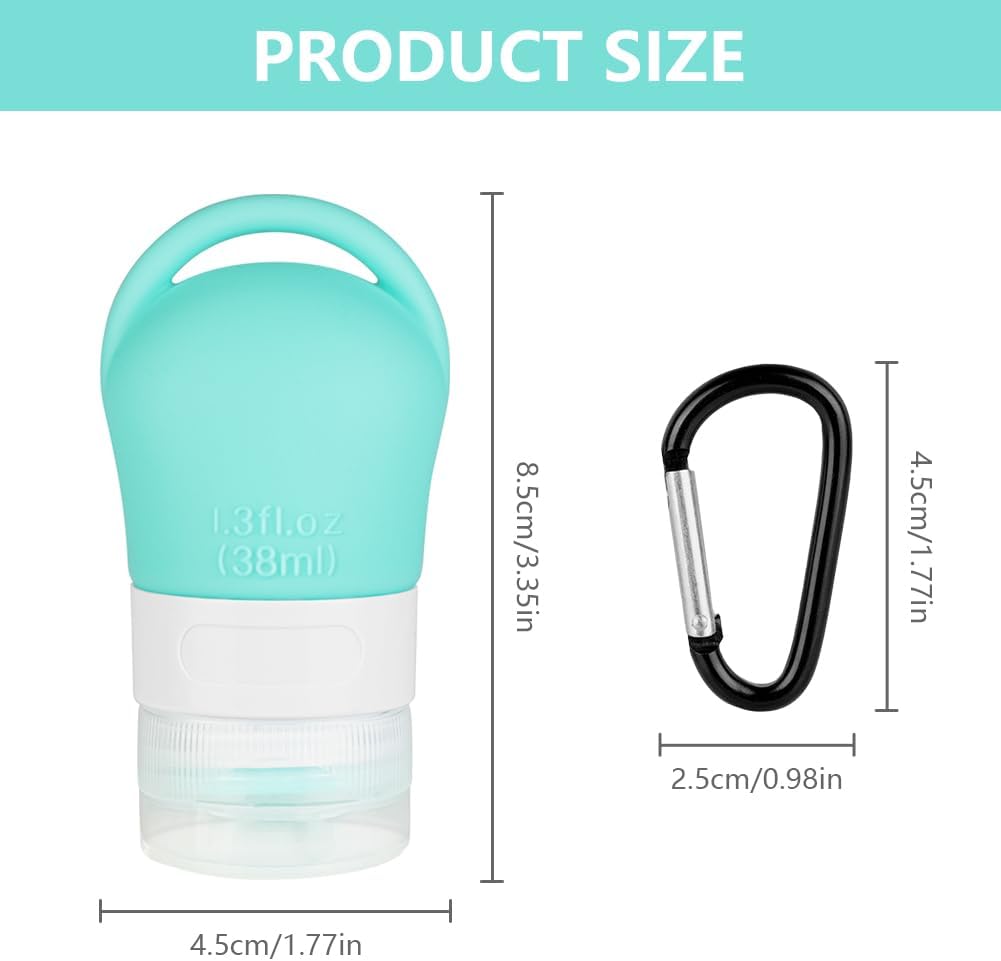 Petluno Travel Bottles, set of 4, 38 ml, refillable, toiletries, travel set, travel size, leak-proof silicone travel containers #5 4pk - Image 2