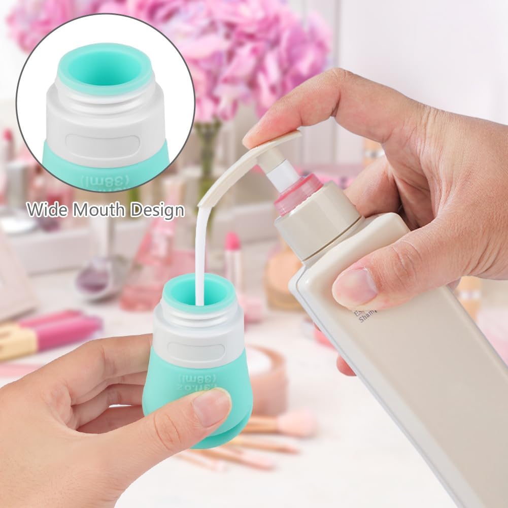 Petluno Travel Bottles, set of 4, 38 ml, refillable, toiletries, travel set, travel size, leak-proof silicone travel containers #5 4pk - Image 4