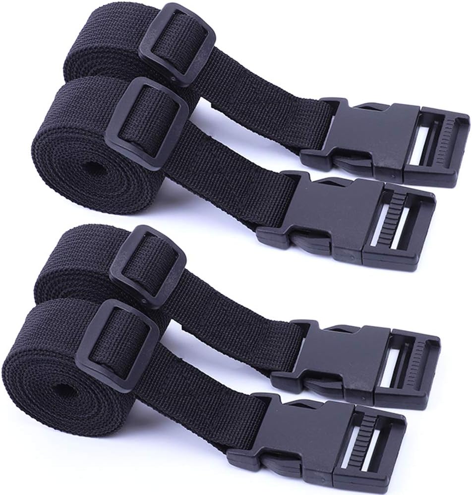 Gordelband 25 mm black nylon luggage strap flat side release buckle suitcase baggage strap with adjustable packing straps for DIY crafting backpack wrapping 1.5 meters 4 pieces - Image 1