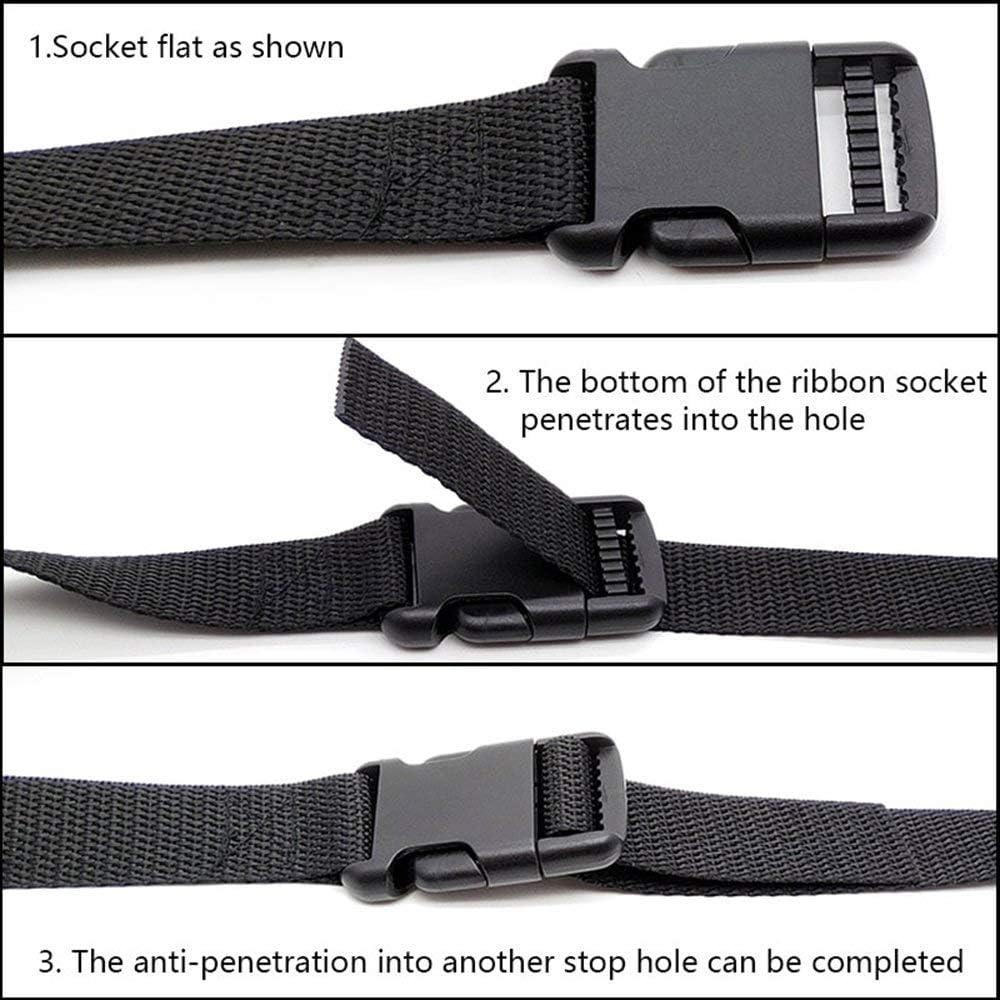 Gordelband 25 mm black nylon luggage strap flat side release buckle suitcase baggage strap with adjustable packing straps for DIY crafting backpack wrapping 1.5 meters 4 pieces - Image 4