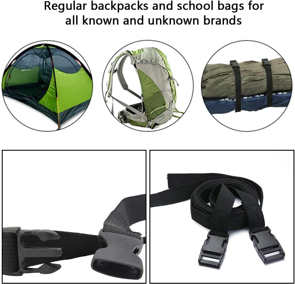 Gordelband 25 mm black nylon luggage strap flat side release buckle suitcase baggage strap with adjustable packing straps for DIY crafting backpack wrapping 1.5 meters 4 pieces - Image 6