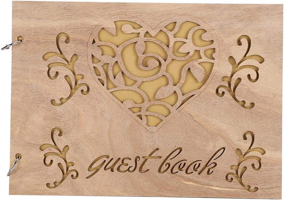 Houten Bruiloft Gastenboek Album Bericht Notebook voor Engagement Decoratie Evenement Feestartikelen Decoraties Gastenboeken (# 3) #3 - Image 6