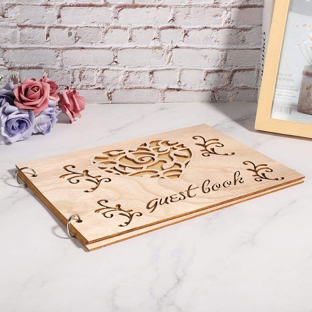 Houten Bruiloft Gastenboek Album Bericht Notebook voor Engagement Decoratie Evenement Feestartikelen Decoraties Gastenboeken (# 3) #3 - Image 7