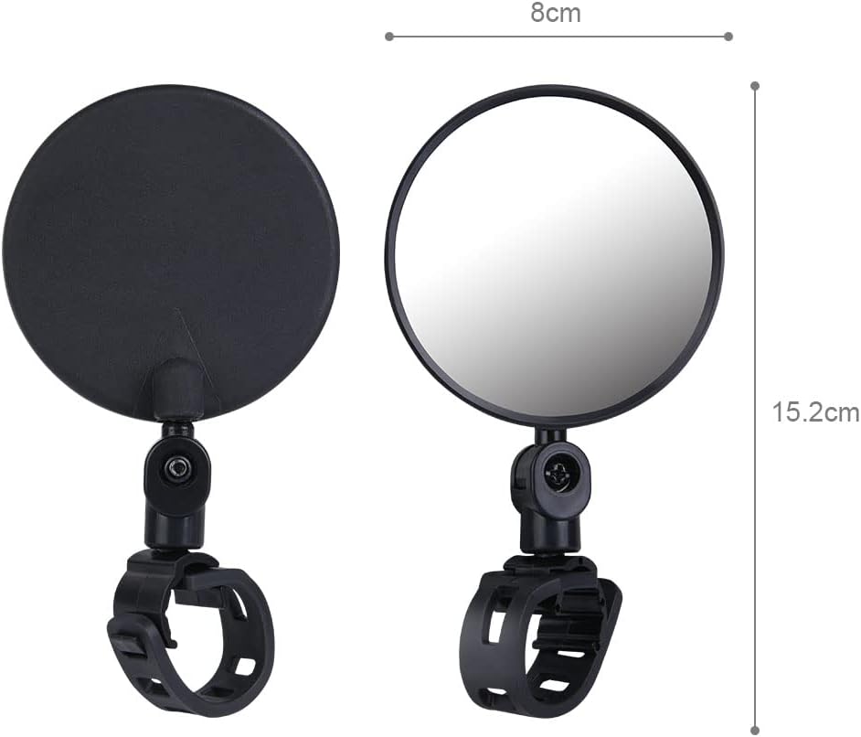 Petluno Bike Mirrors, 2 large angle mirrors 360° rotatable, adjustable, HD-nylon resin bike mirrors, for handlebars 15 to 35 mm, bike accessories for all round bikes - Image 4