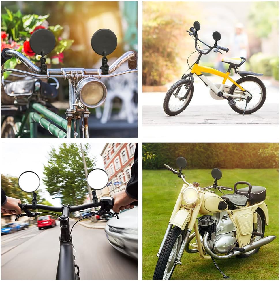Petluno Bike Mirrors, 2 large angle mirrors 360° rotatable, adjustable, HD-nylon resin bike mirrors, for handlebars 15 to 35 mm, bike accessories for all round bikes - Image 7