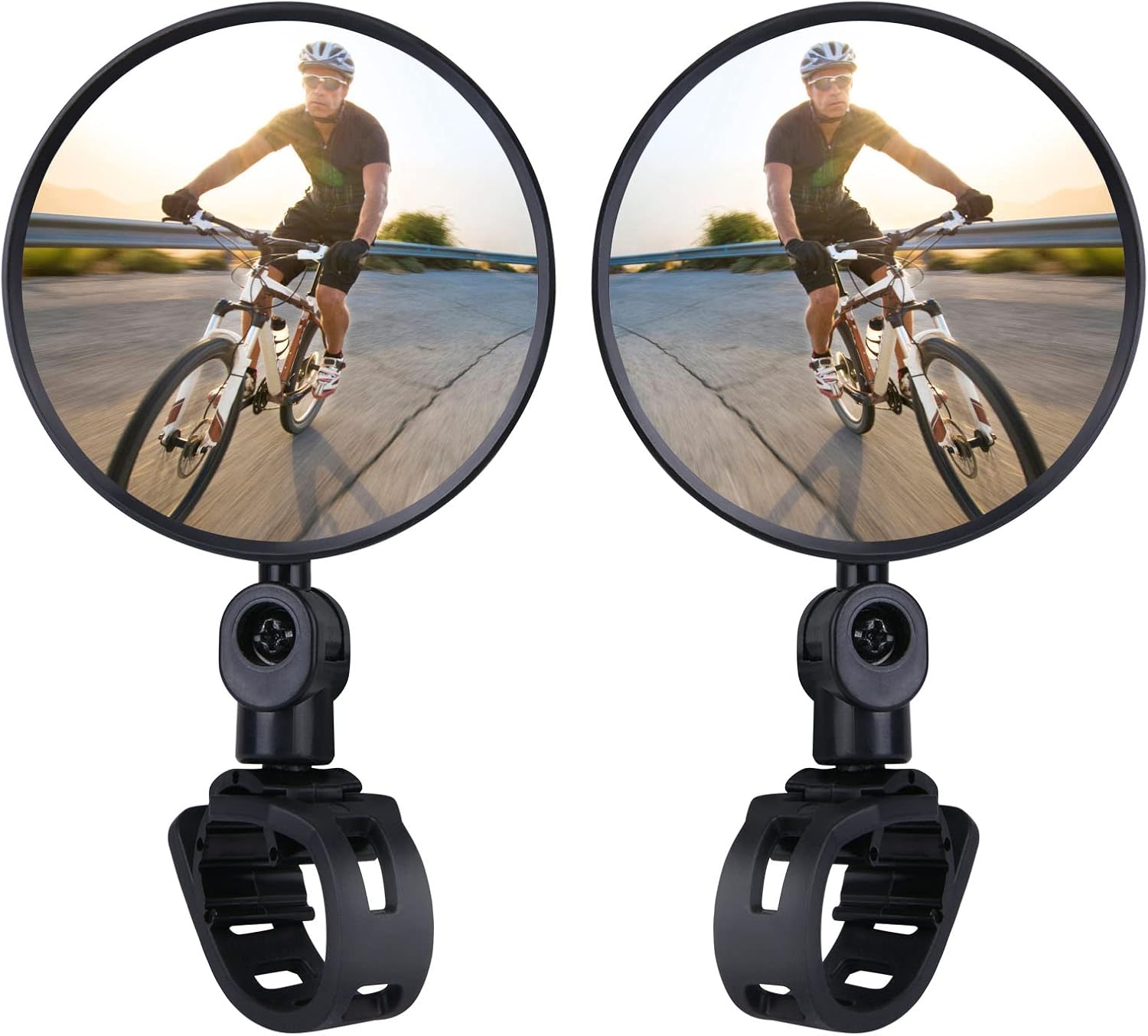 Petluno Bike Mirrors, 2 large angle mirrors 360° rotatable, adjustable, HD-nylon resin bike mirrors, for handlebars 15 to 35 mm, bike accessories for all round bikes - Image 8
