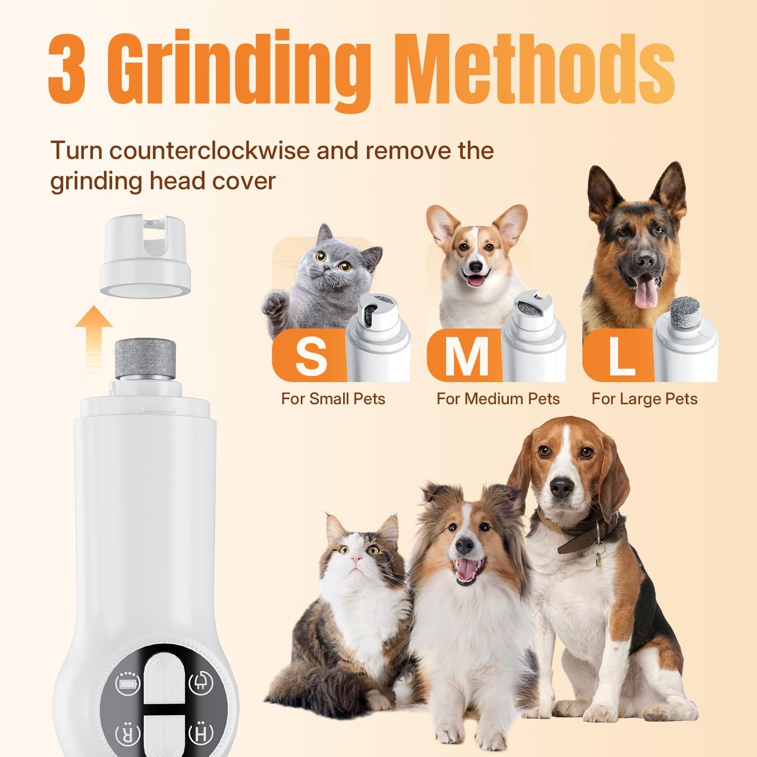 Petluno 2-in-1 Pet Grooming Trimmer with LED Light, Rechargeable Dog/Cat Hair Clipper, Grooming Tool, Electric Nail Grinder for Cats and Dogs, Pet Clipper Blades for Eyes, Ears - Image 6