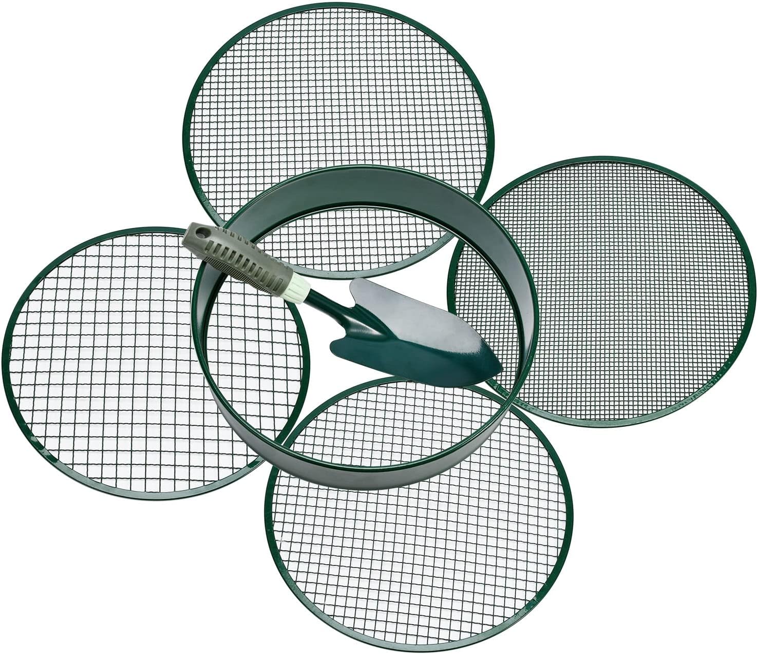 Garden sieve, soil sieve with interchangeable mesh sizes 3, 6, 9 and 12 mm, perfect garden tool for sifting soil, stones and compost. - Image 1