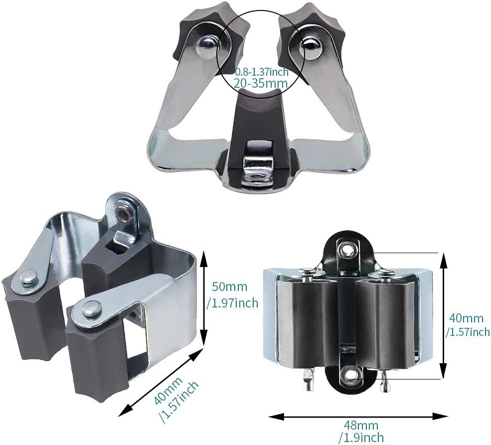 Petluno Broom Holder - Tool Holder Broom Wall Mount System Multi Wall Holder Mounting System Garden Tools Set Including Fixing Hardware (blue) grey 6 - Image 5