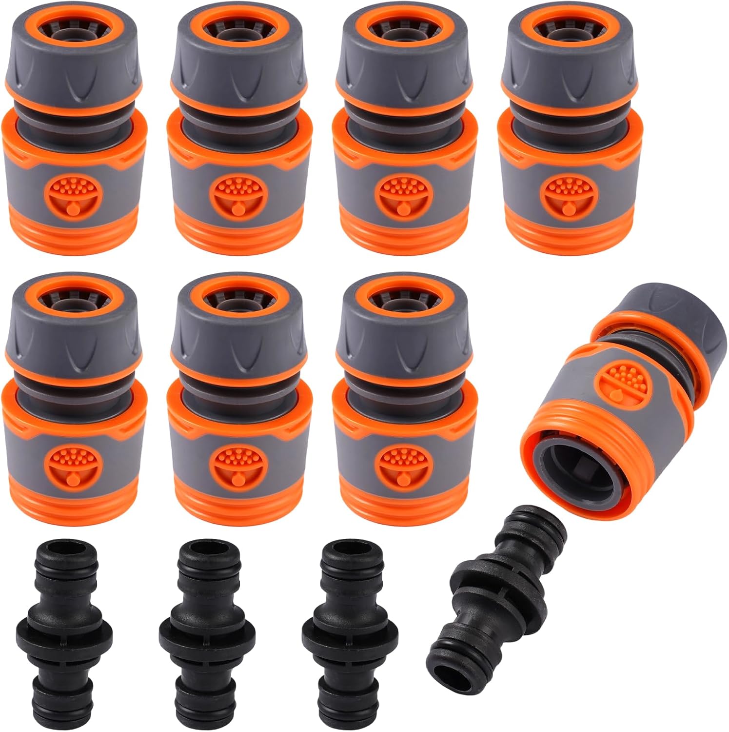 8 pieces garden hose connector 1/2 inch, garden hose fittings, hose coupling, double plug, hose connector set, garden hose accessories, garden hose connection set garden tool, lawn - Image 1