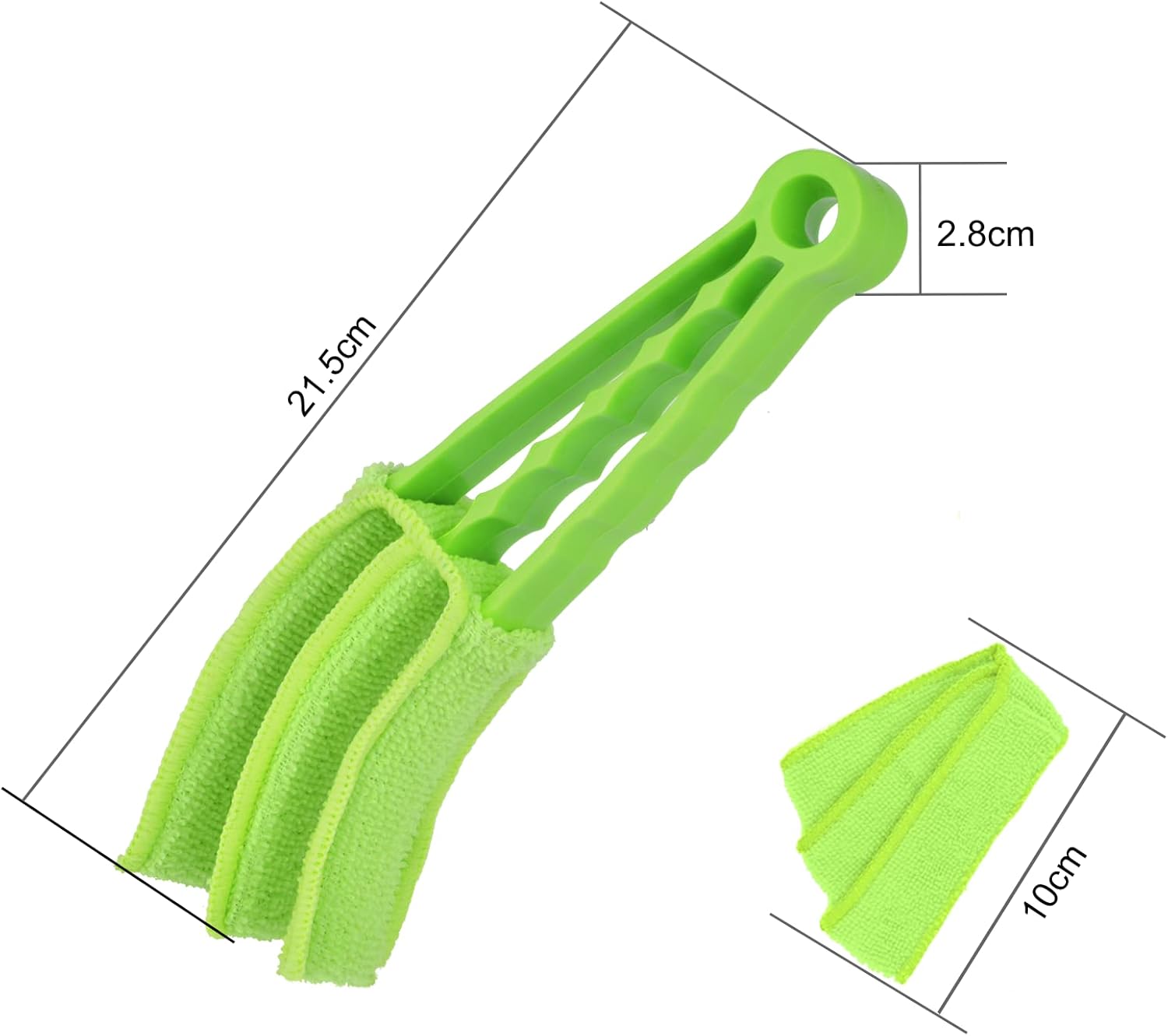 Petluno Blinds Cleaning Brush - 2 Pack Blind Cleaner, With Microfiber Cleaning Cloth, Feather Duster for Cleaning and Electric Fans (Pink + Green) Pink Green - Image 2