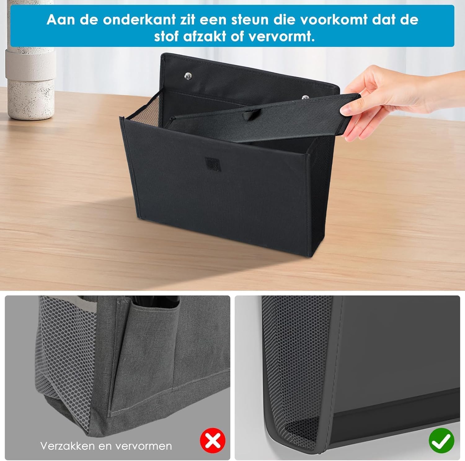 Storage space for campers with self-adhesive motorhome accessories Essentials Caravan Gadgets, 34 x 29 x 14 cm Foldable wall-mounted organizer for bedroom, office, bedside table desk - Image 5