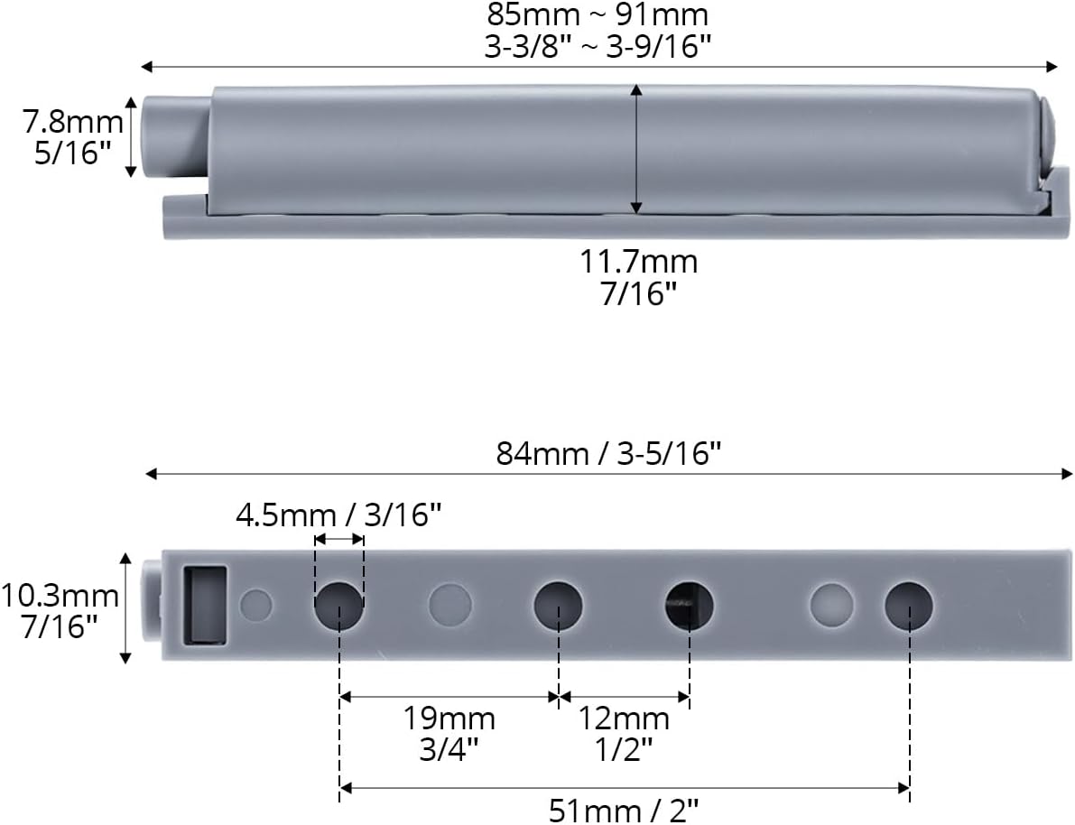 Petluno® Pack of 10 push-to-open door openers, soft close door dampers for kitchen cabinet doors - Image 6