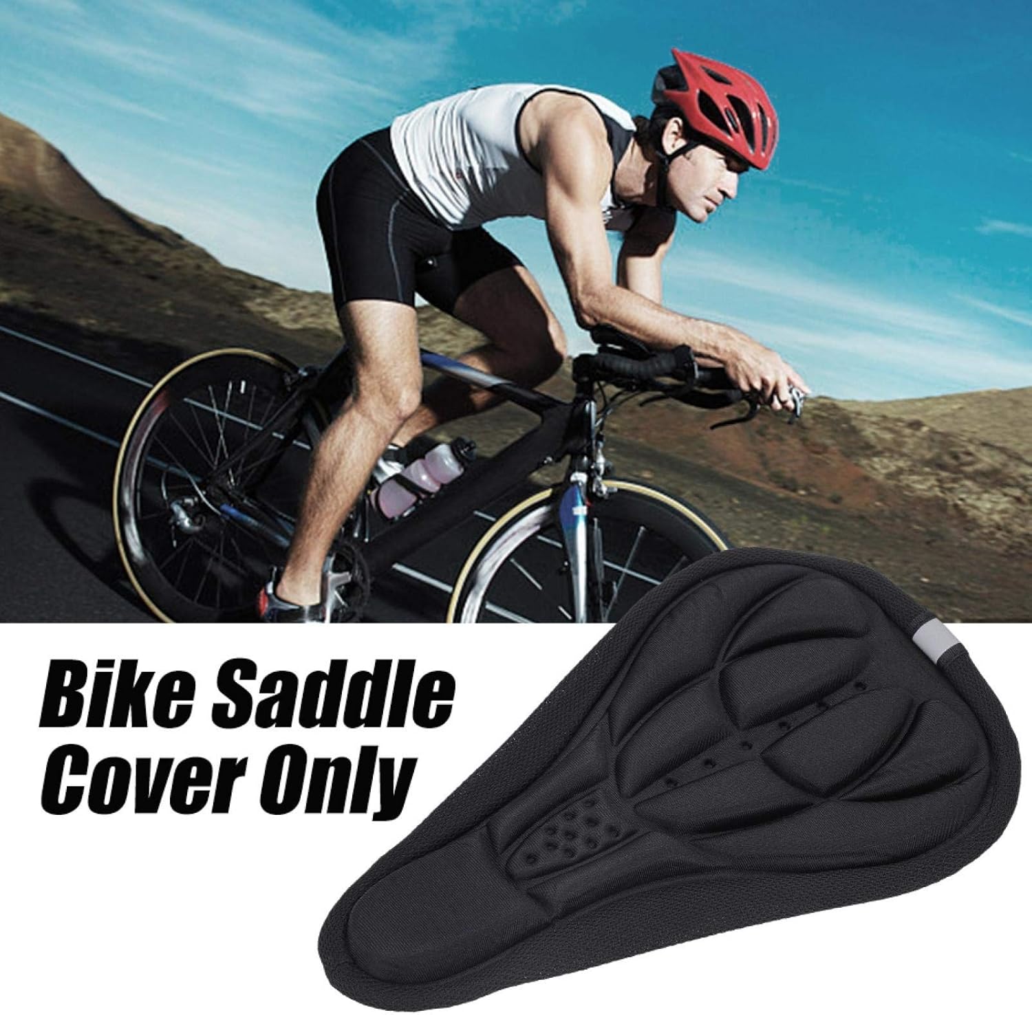 Petluno Bike Seat Cushion Cover, PE Foam Comfortable Breathable Bicycle Saddle Water & Dust Resistant Covers Fits Spin, Exercise Bike, Outdoor or Indoor Cycling - Image 3