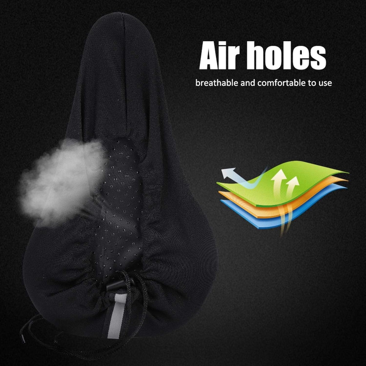 Petluno Bike Seat Cushion Cover, PE Foam Comfortable Breathable Bicycle Saddle Water & Dust Resistant Covers Fits Spin, Exercise Bike, Outdoor or Indoor Cycling - Image 4
