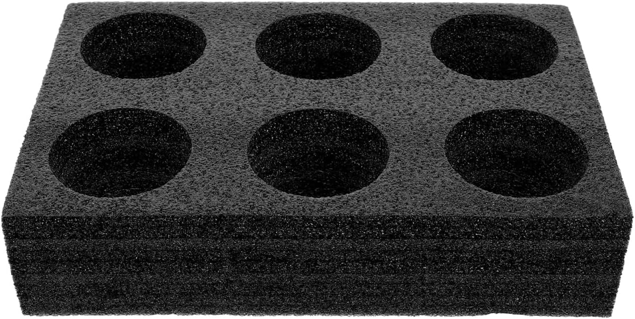 Petluno 6 Holes Takeout Beverage Cup Trays, Hot Cold Drinks Fixing Holders, Foam Coffee Carrier, Packing Tool for Restaurant Black - Image 1