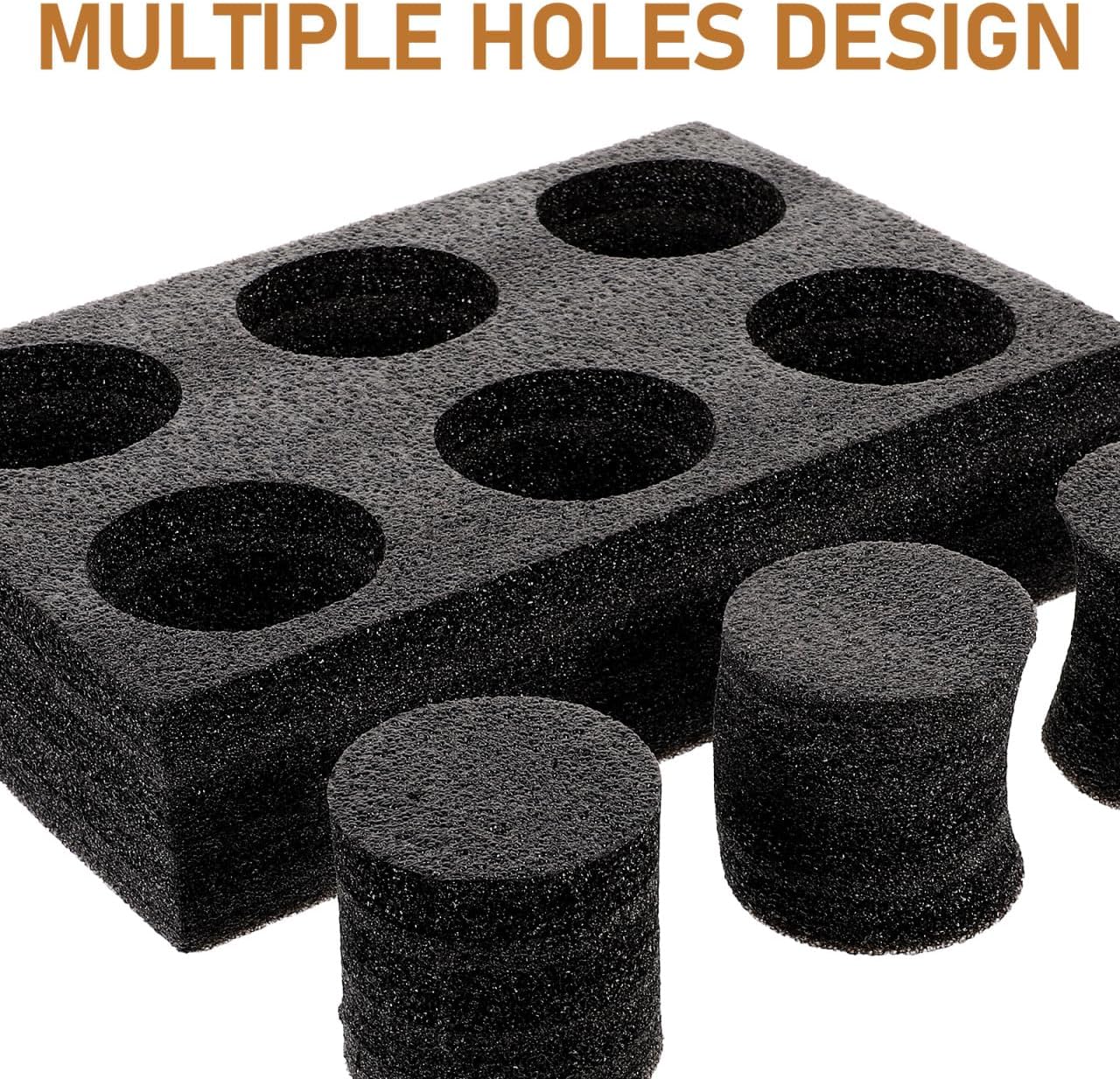Petluno 6 Holes Takeout Beverage Cup Trays, Hot Cold Drinks Fixing Holders, Foam Coffee Carrier, Packing Tool for Restaurant Black - Image 7