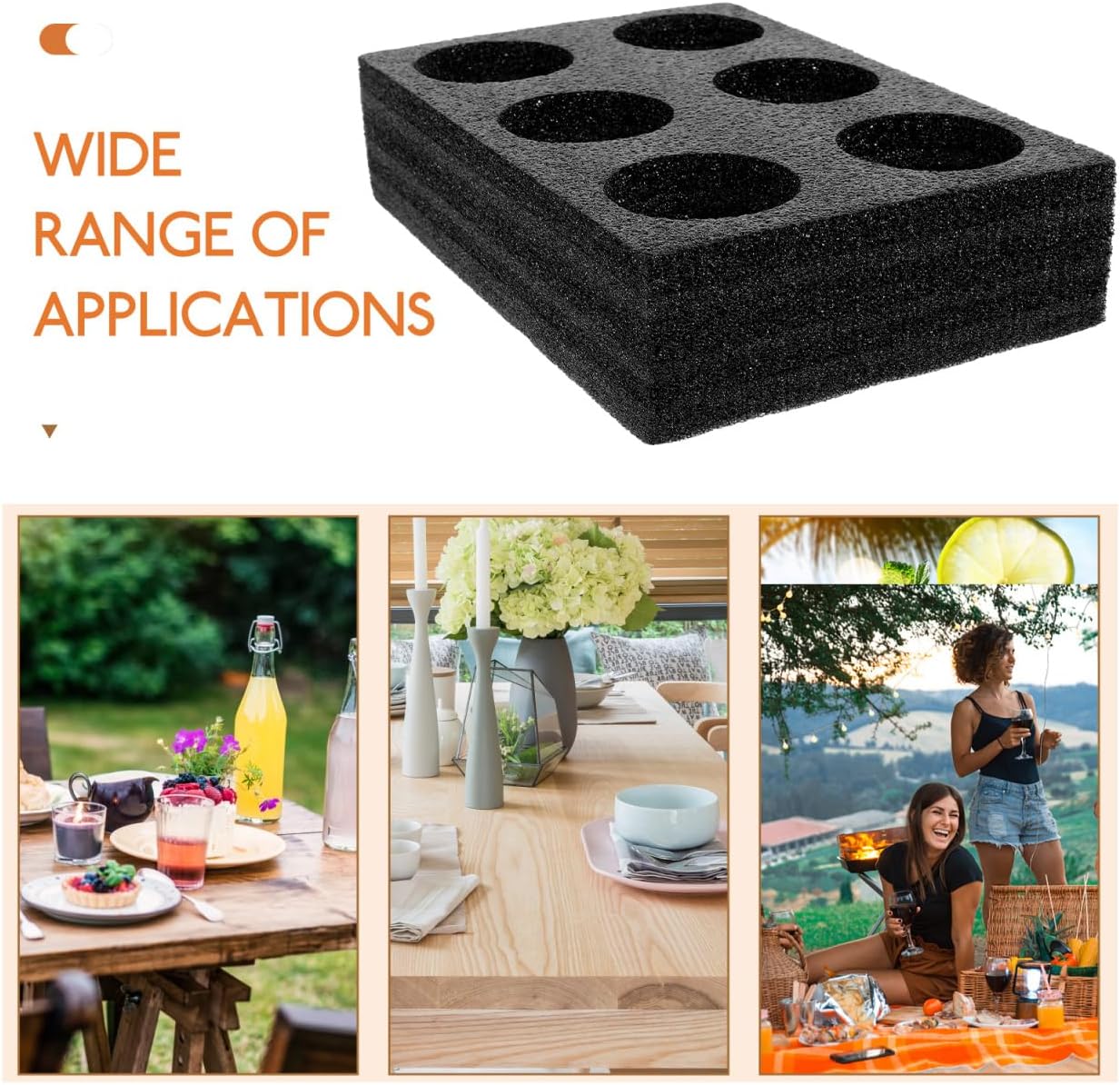 Petluno 6 Holes Takeout Beverage Cup Trays, Hot Cold Drinks Fixing Holders, Foam Coffee Carrier, Packing Tool for Restaurant Black - Image 8