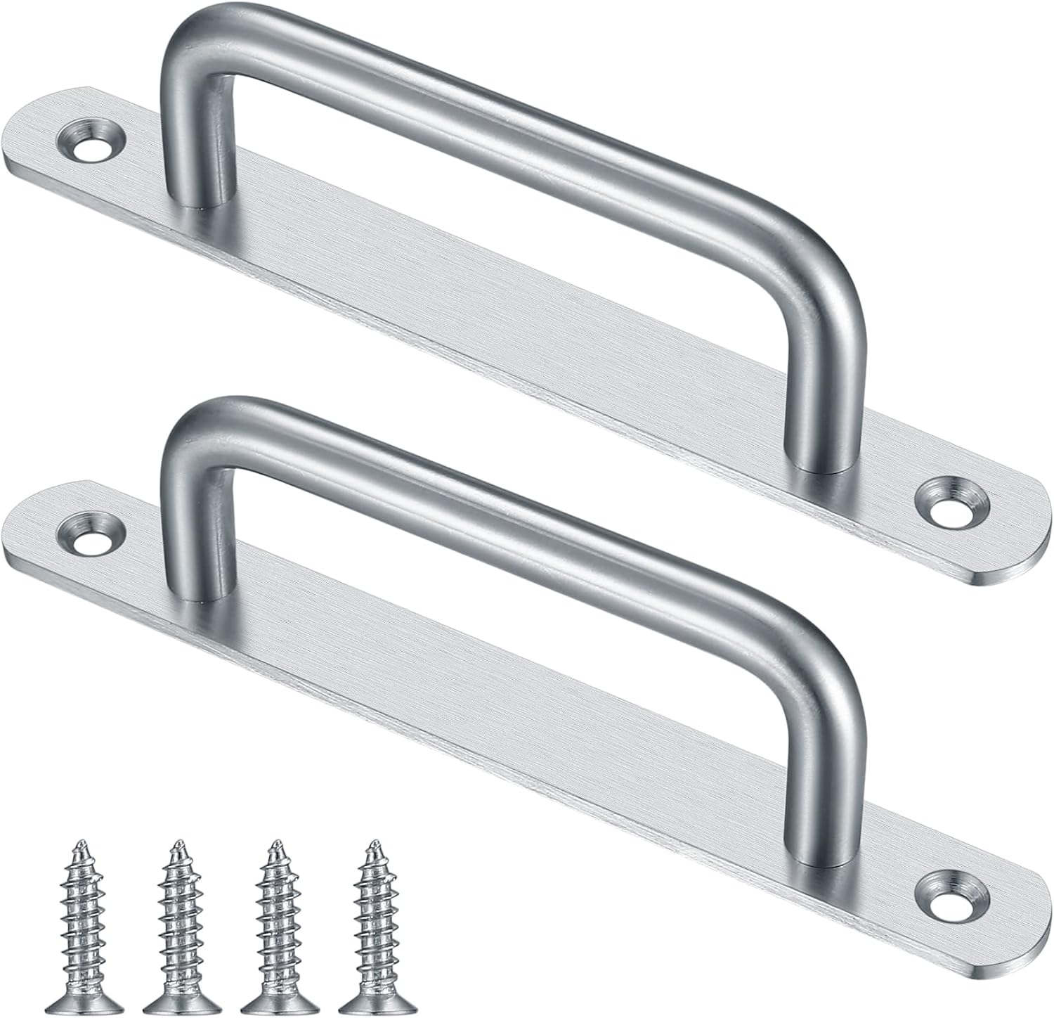2 pieces sliding door handles, split door handles, sliding door handle with stainless steel plate, cabinet door handle, shed door handles, garden door handles (192 mm) 192MM - Image 1