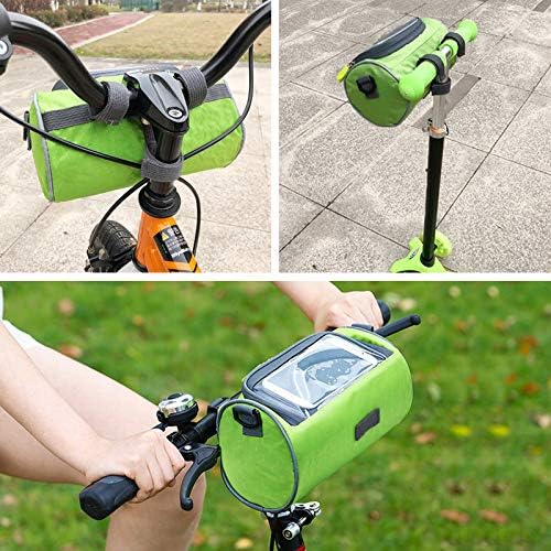 Waterproof Bicycle Handlebar Bag with Transparent Pouch and Adjustable Strap High-Capacity Cycling Front Pack #1 Green - Image 3