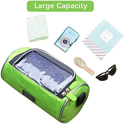 Waterproof Bicycle Handlebar Bag with Transparent Pouch and Adjustable Strap High-Capacity Cycling Front Pack #1 Green - Image 6