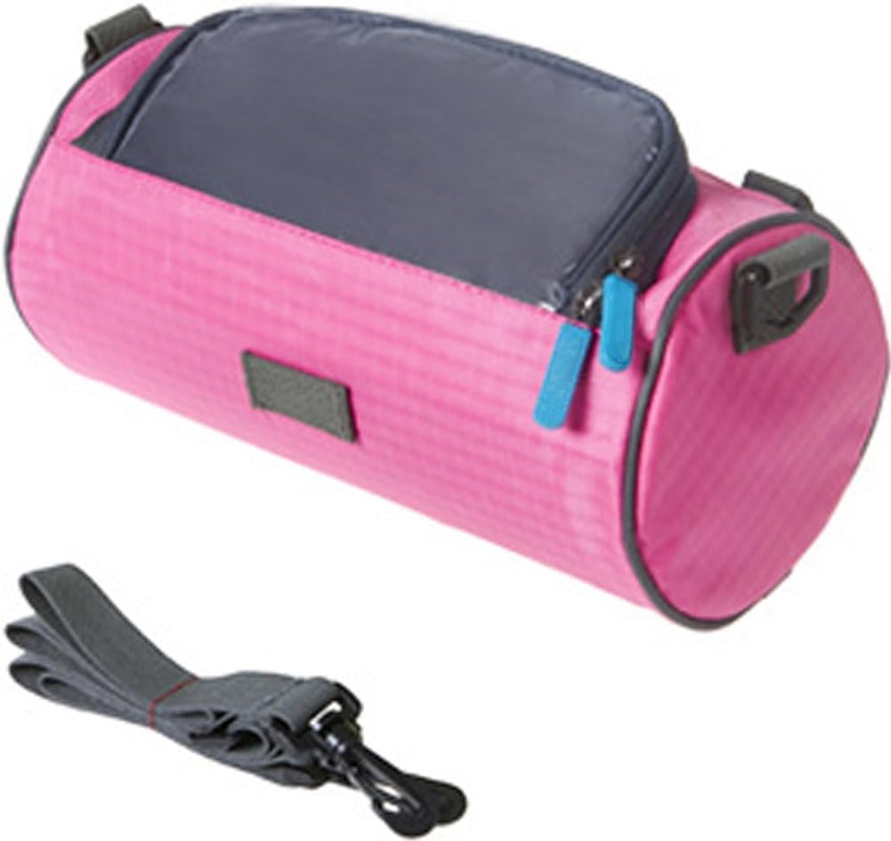 Waterproof Bicycle Handlebar Bag with Transparent Pouch and Adjustable Strap High-Capacity Cycling Front Pack #2 Pink - Image 1