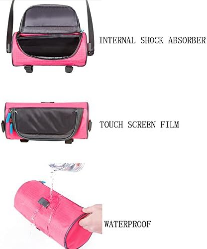 Waterproof Bicycle Handlebar Bag with Transparent Pouch and Adjustable Strap High-Capacity Cycling Front Pack #2 Pink - Image 4