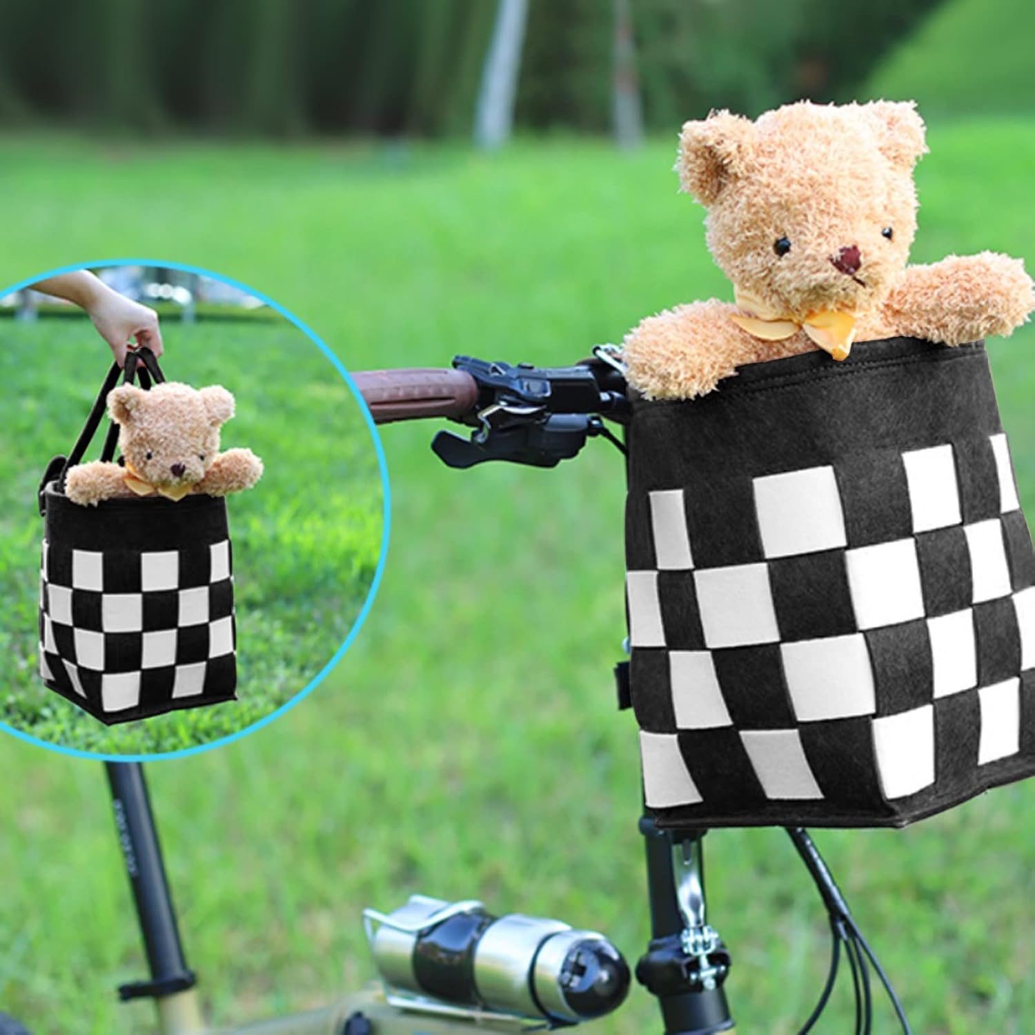 Bike Basket with a Fixed Holder, Kids' Small Scooter Tricycle Accessories Kit Bells Tools, Rust-Resistant Electric Bicycle Front Baskets for Women and Men - Image 3